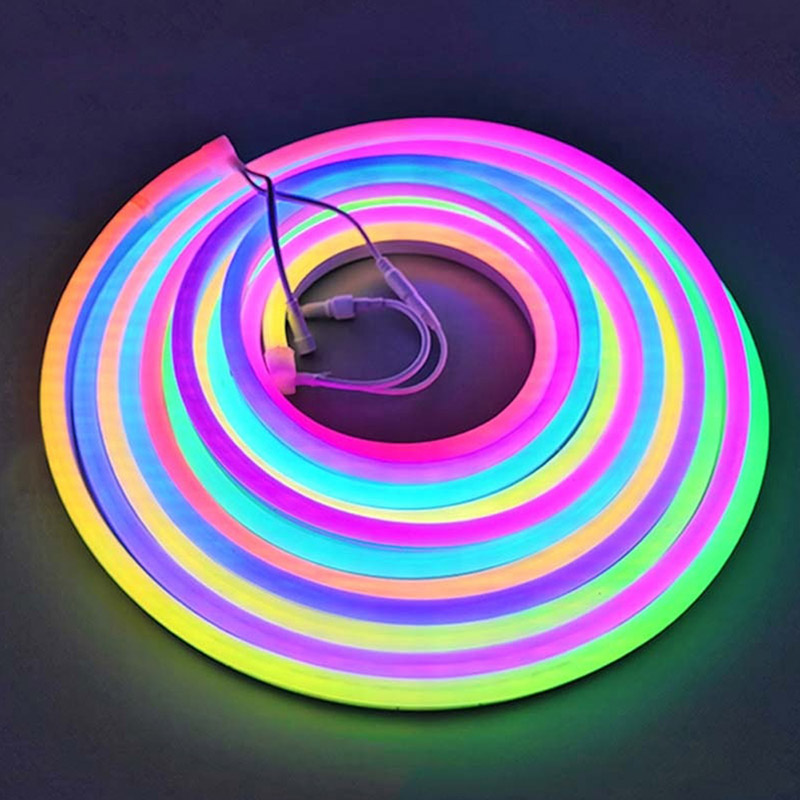 DC12-24V 10*23mm Top-Emitting Silicone Addressable Neon Digital LED Tube Light With WS2818 Dream Color Programmable Flexible LED Strip Lights, 5m/16.4Ft Per roll